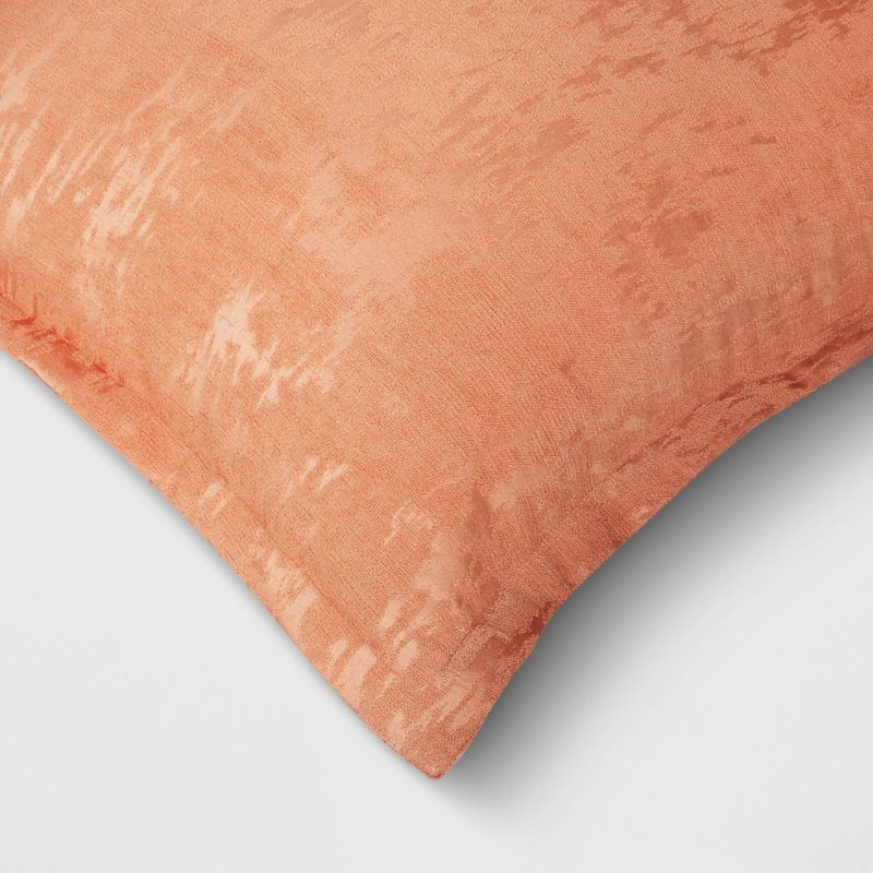 slide 4 of 4, Oversized Velvet Jacquard Square Throw Pillow Terracotta - Threshold™, 1 ct