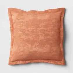 Oversized Velvet Jacquard Square Throw Pillow Terracotta - Threshold™