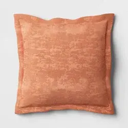 Oversized Velvet Jacquard Square Throw Pillow Terracotta - Threshold™