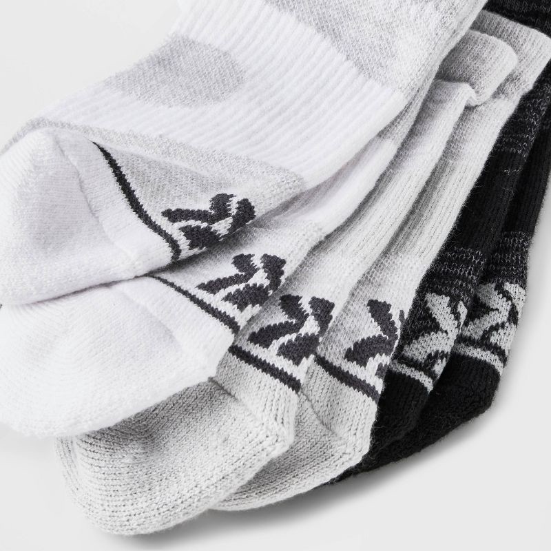 slide 3 of 3, Women's 6pk Active Accents No Show Tab Socks - All In Motion™ White/Gray/Black 4-10: Arch Support, Reinforced Heel & Toe, 6 ct