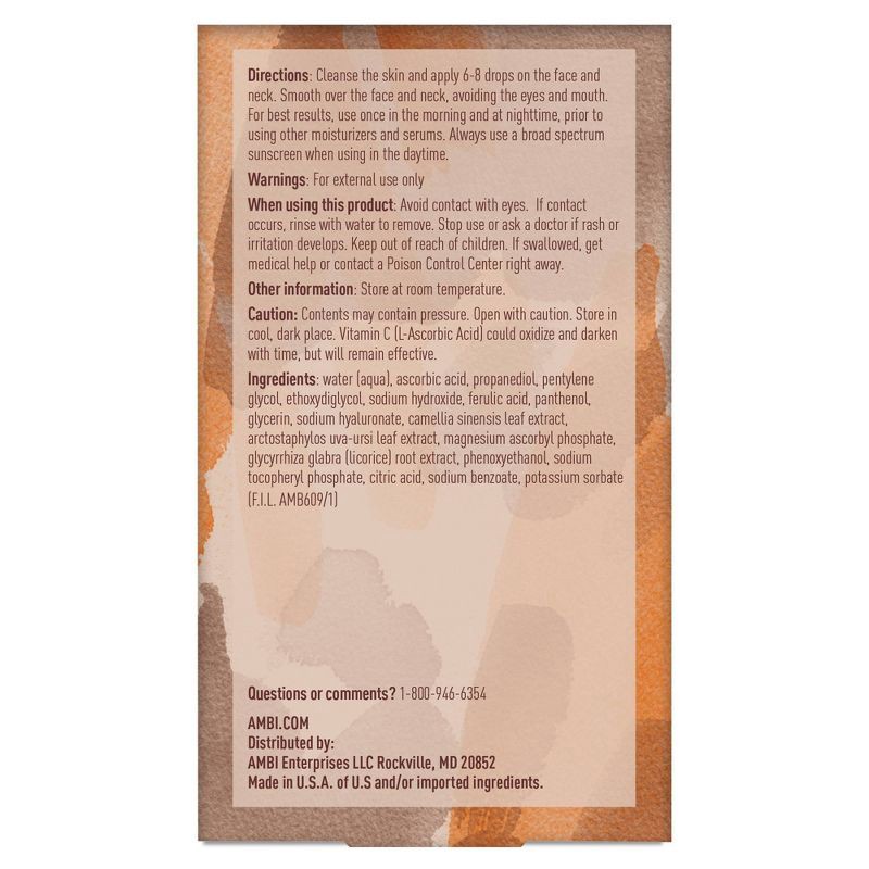 slide 4 of 6, AMBI Even & Clear 20% Vitamin C Infused Face Glow Serum - 1 fl oz, 1 fl oz