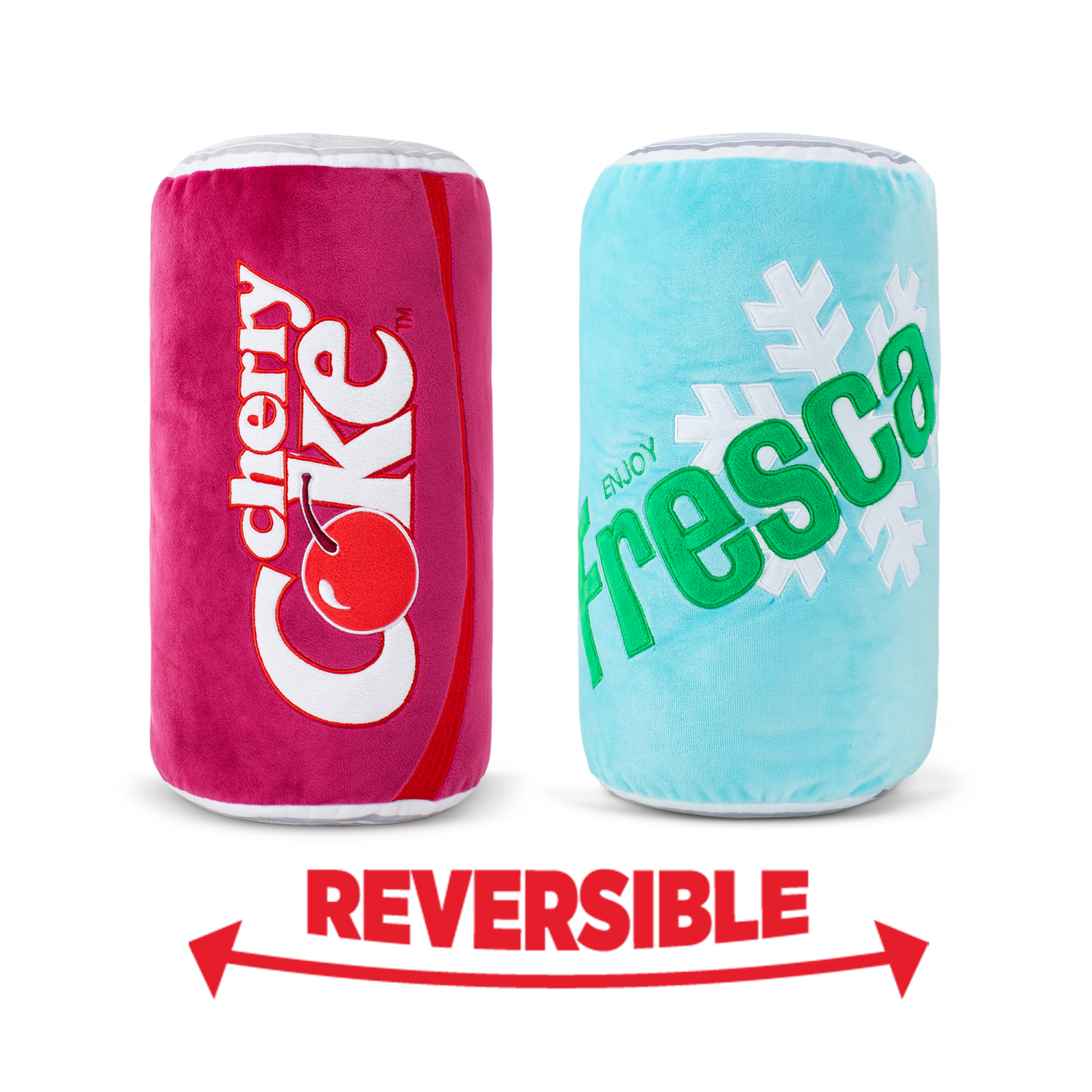 slide 4 of 5, Coca Cola Reversible Plush Cans Ast, 1 ct