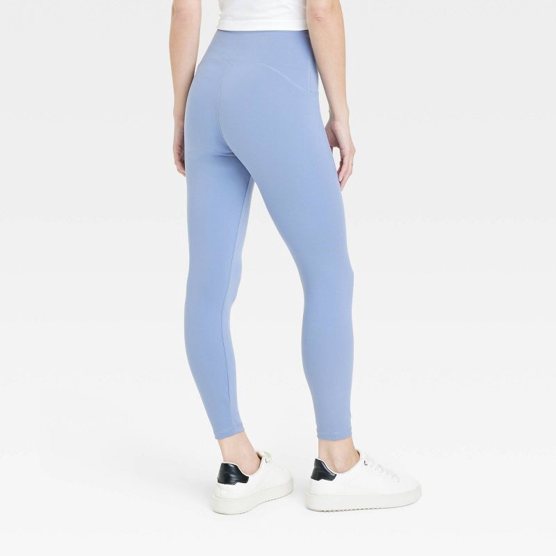 Women's High Waisted Everyday Active 7/8 Leggings - A New Day Light Blue XL  1 ct