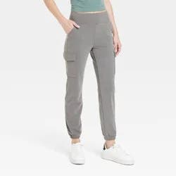 Women's Relaxed Fit Super Soft Cargo Joggers - A New Day™ Gray S: Midweight Knit, Pull-On, Ankle Length, Slim Leg