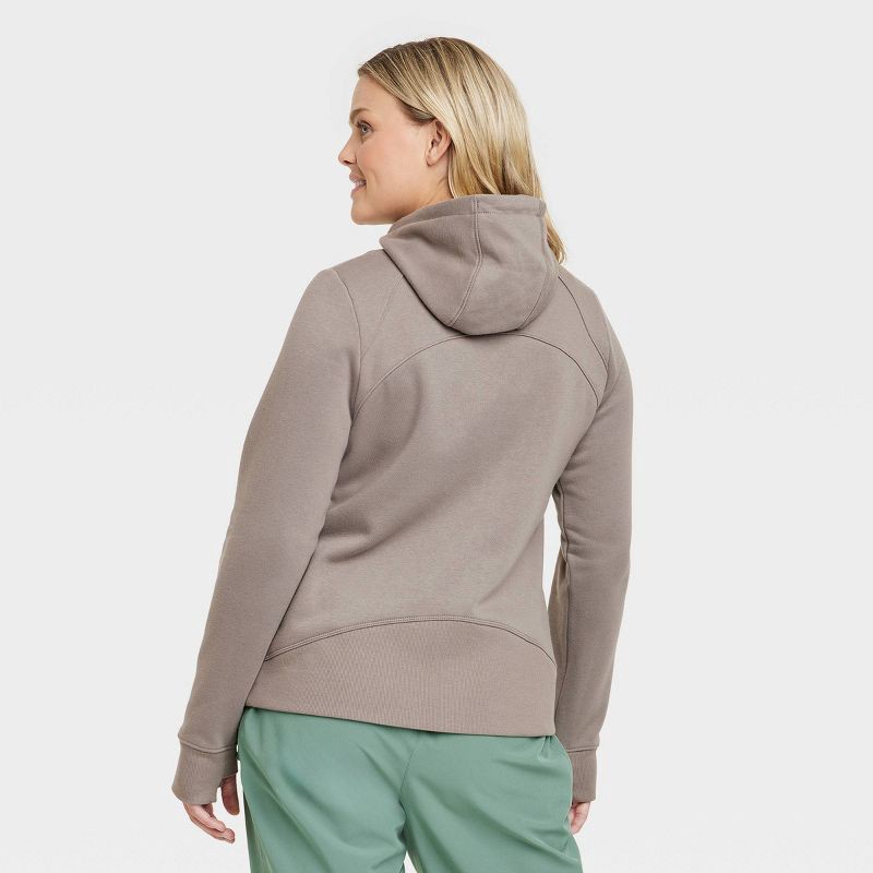 Women's Fleece Full Zip Hoodie - All In Motion™ Gray S 1 ct