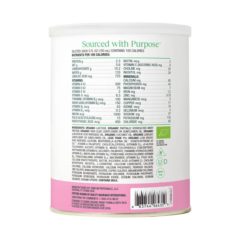 slide 3 of 9, Bobbie Organic Gentle Infant Formula - 14.1oz, 14.1 oz