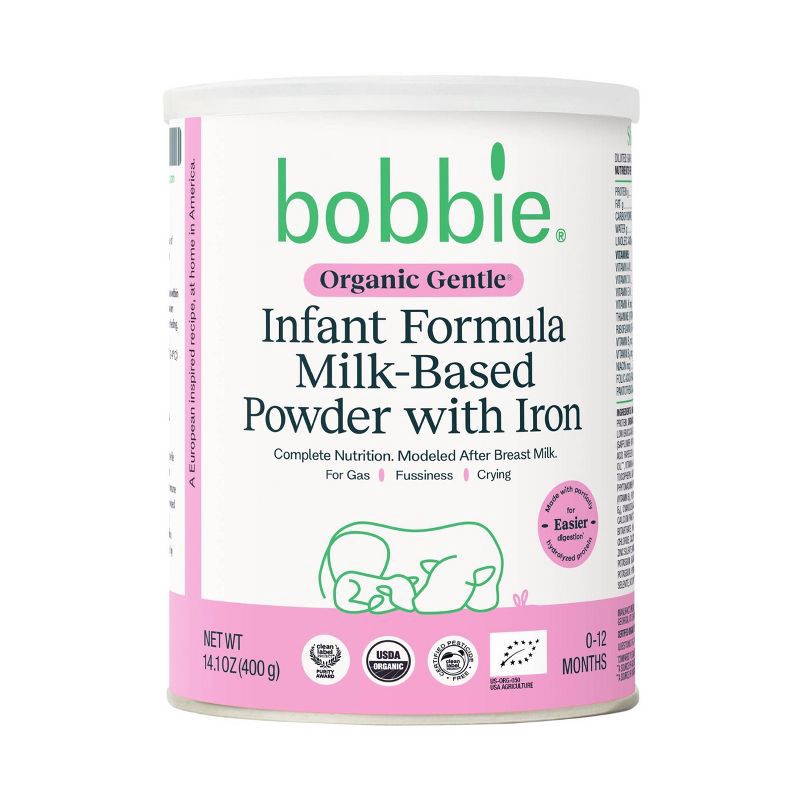 slide 1 of 9, Bobbie Organic Gentle Infant Formula - 14.1oz, 14.1 oz
