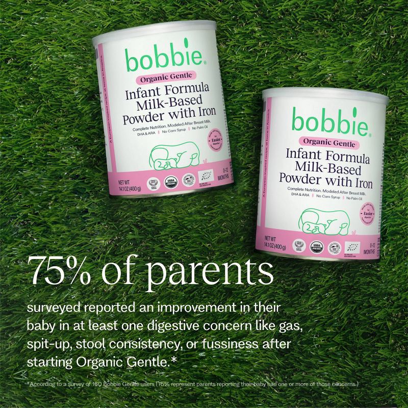 slide 8 of 9, Bobbie Organic Gentle Infant Formula - 14.1oz, 14.1 oz