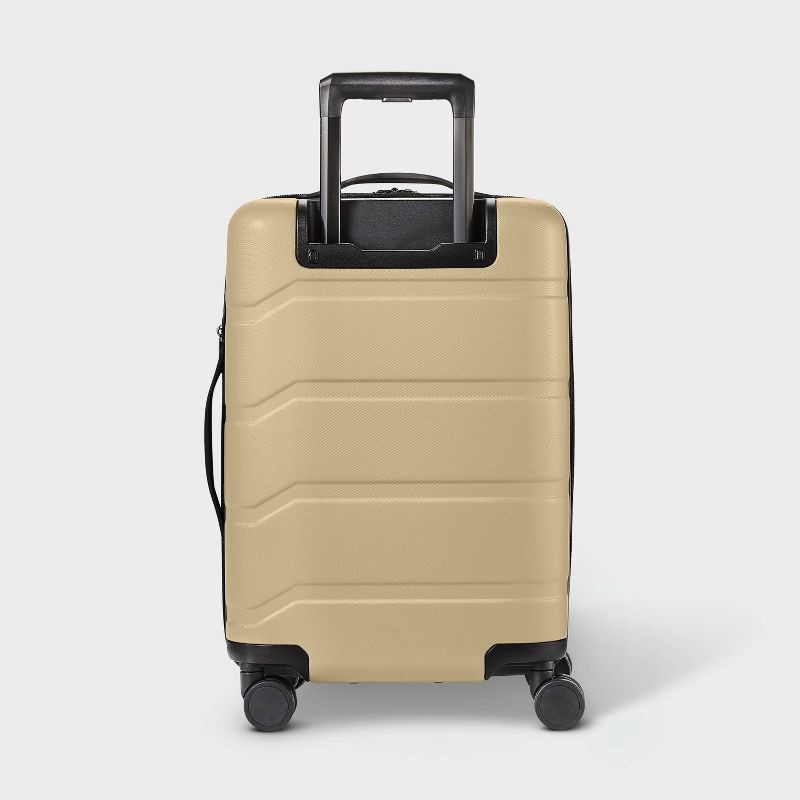 slide 3 of 6, Hardside Carry On Spinner Suitcase Beige - Open Story™️, 1 ct