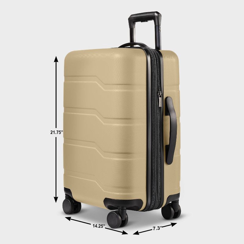 slide 6 of 6, Hardside Carry On Spinner Suitcase Beige - Open Story™️, 1 ct