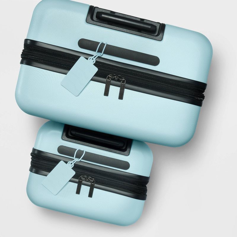 slide 2 of 3, 2pk Silicone Luggage Tag Muddy Aqua - Open Story™️: Flap Closure, Travel Accessories, 2 ct