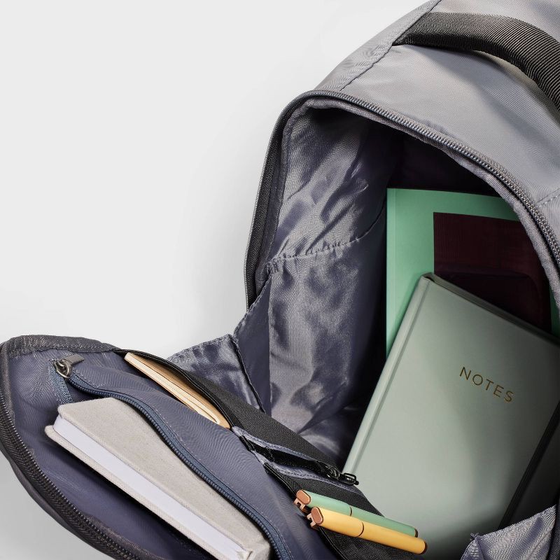 slide 3 of 6, 17.5" Backpack Flat Gray - Open Story™️: Water-Resistant Laptop Bag, 1 ct
