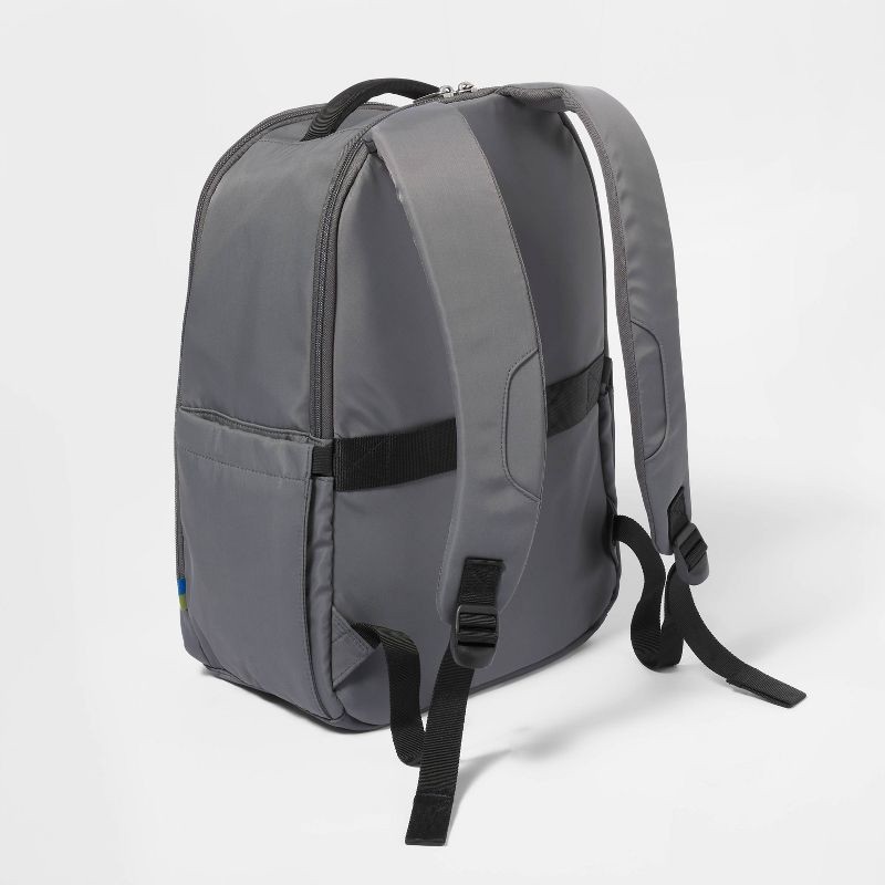 slide 4 of 6, 17.5" Backpack Flat Gray - Open Story™️: Water-Resistant Laptop Bag, 1 ct