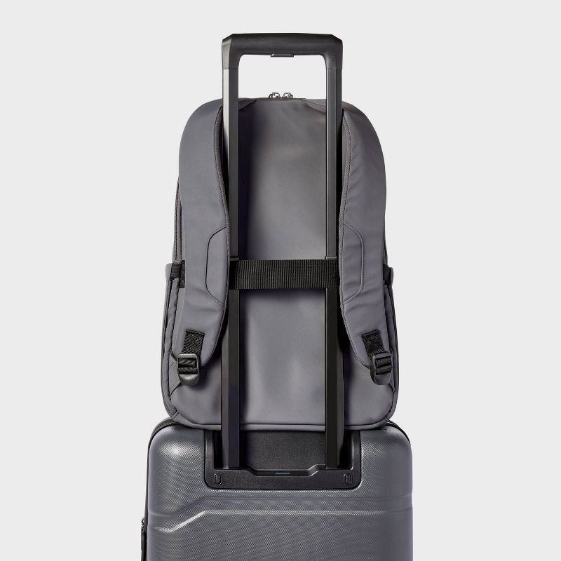 slide 6 of 6, 17.5" Backpack Flat Gray - Open Story™️: Water-Resistant Laptop Bag, 1 ct