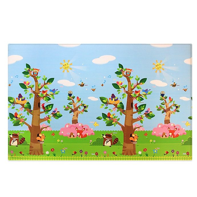 slide 1 of 5, BABY CARE Large Baby Play Mat - Birds - Trees, 1 ct