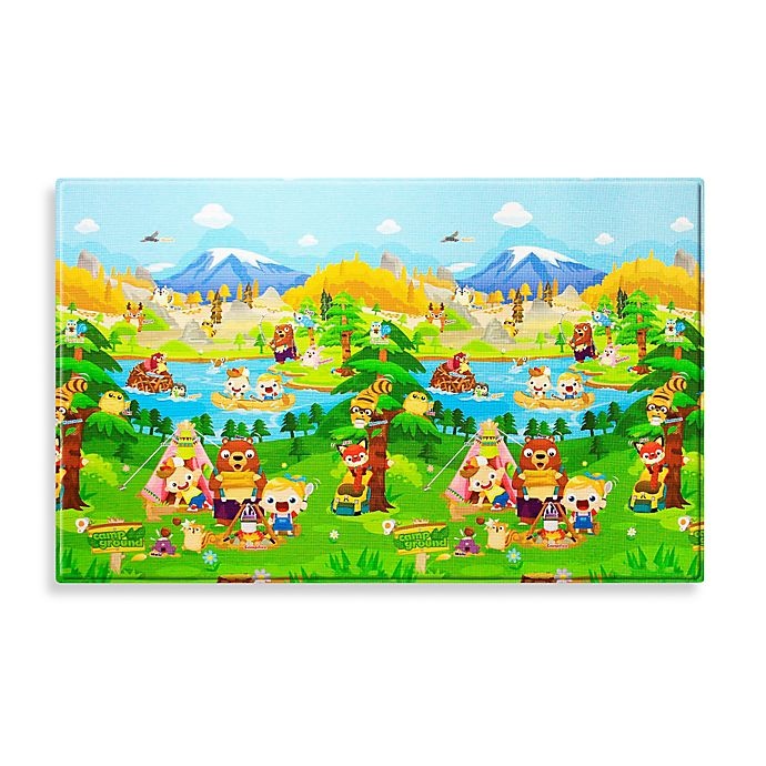 slide 1 of 4, BABY CARE Large Baby Play Mat - Let's Go Camping, 1 ct