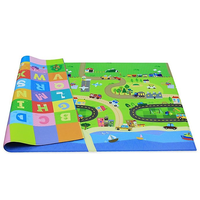 slide 3 of 5, BABY CARE Large Baby Play Mat - Happy Village, 1 ct
