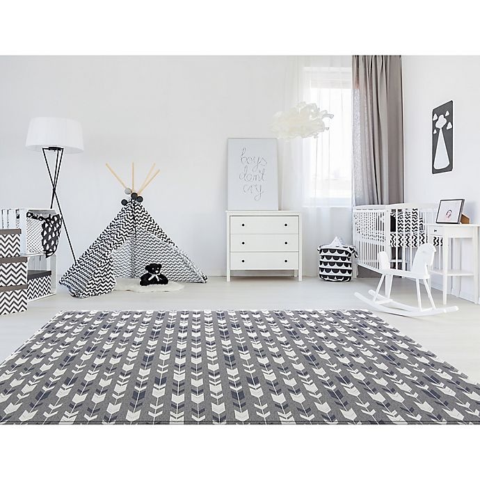 slide 2 of 9, BABY CARE Reversible Arrows and Stars Playmat - Grey, 1 ct