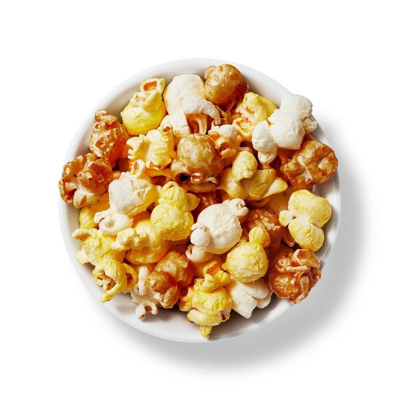 slide 4 of 4, Popcorn Mix Trio Caramel, White Cheddar, and Butter Popcorn, Holiday Trees - 21oz - Favorite Day™, 21 oz