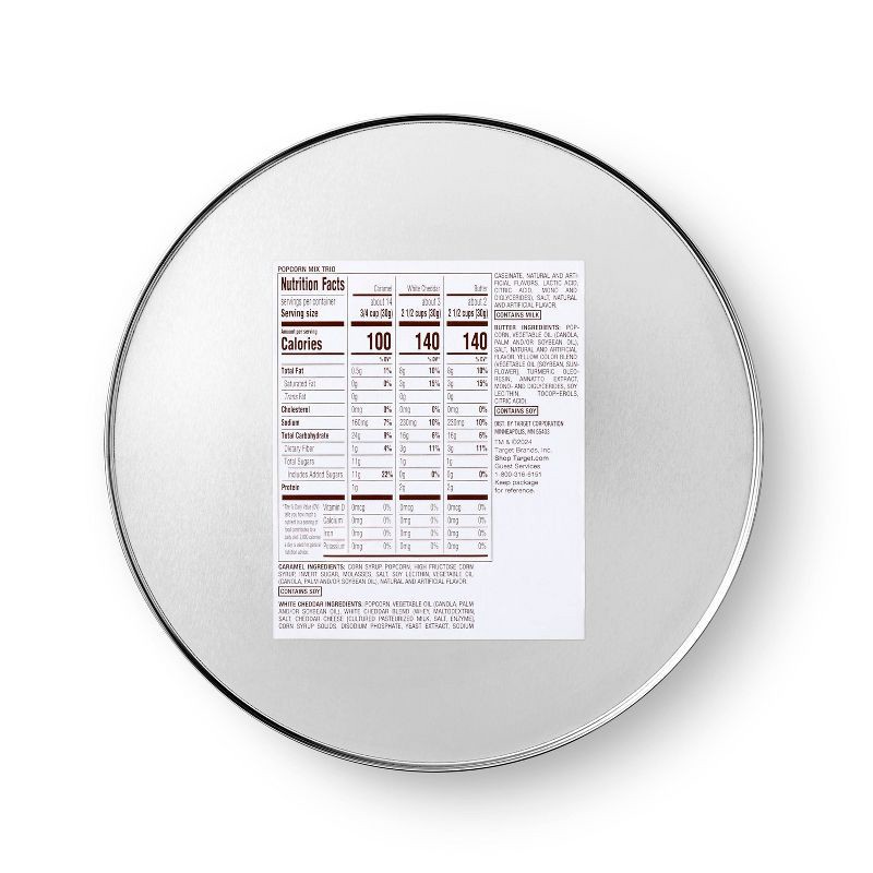 slide 2 of 4, Christmas Popcorn Mix Trio Caramel, White Cheddar, and Butter Popcorn, Red Plaid - 21oz - Favorite Day™, 21 oz