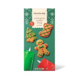 Holiday Red and Green Cookie Icing Set - 14oz - Favorite Day™