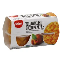 Raley's Peaches, Yellow Cling, Diced, In Juice, 4-4 oz