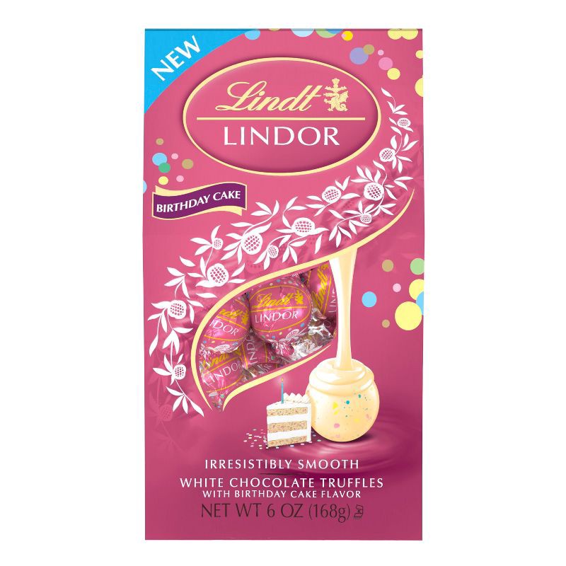 slide 8 of 8, Lindt Lindor Birthday Cake White Chocolate Candy Truffles - 6oz, 6 oz