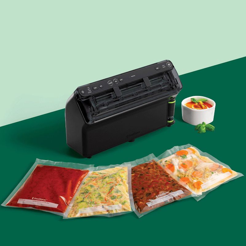 slide 11 of 11, FoodSaver Elite All-in-One Liquid Plus Vacuum Sealer with Bags and Roll Black, 1 ct