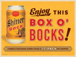 Shiner Bock Box O' Bocks! Beer 12-12 fl. oz. Cans