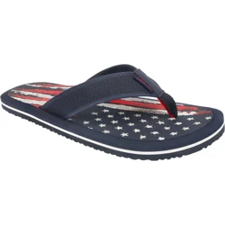 Sol Borne Men's USA Flip Flop Sandals, Navy, Large