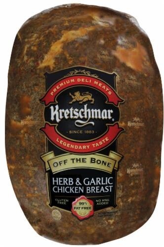 slide 1 of 1, Kretschmar Off The Bone Herb & Garlic Chicken Breast, per lb