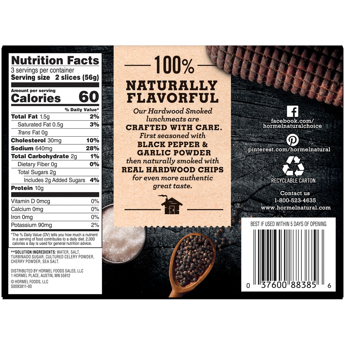 slide 2 of 7, Hormel Natural Choice Pecanwood Smoked Sweet Black Peppered Ham 6 oz. Box, 