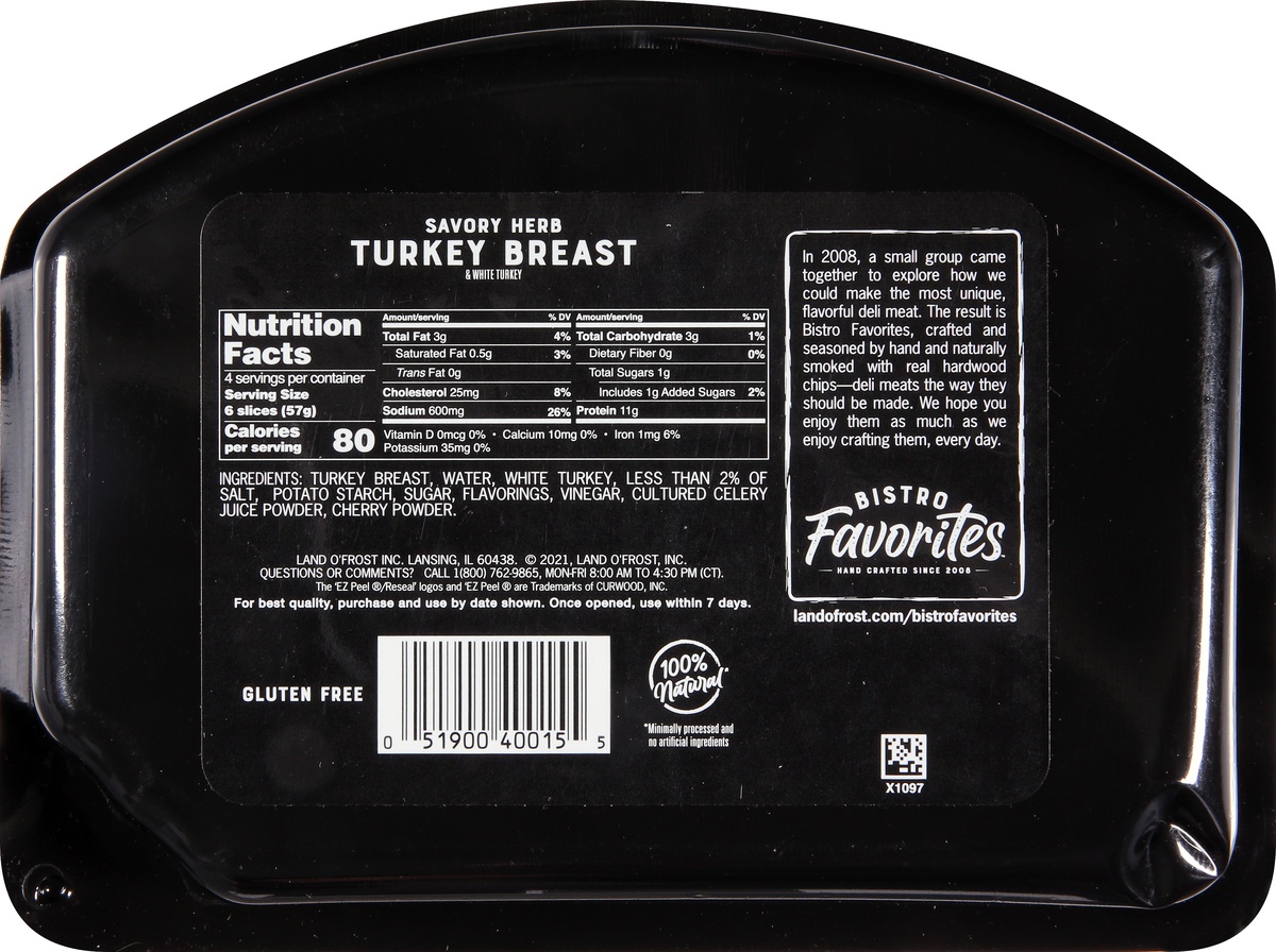 Land O' Frost Bistro Savory Herb Turkey Breast 8Oz 8 oz Shipt
