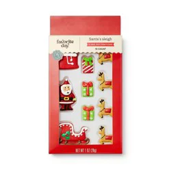 Holiday Santa's Sleigh with Reindeer Icing Decorations - 10ct/1oz - Favorite Day™