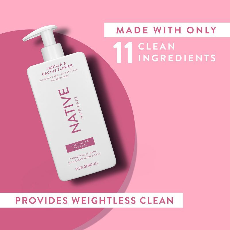 slide 5 of 10, Native Fall Seasonal Vanilla & Cactus Flower Volumizing Shampoo - 16.5 fl oz, 16.5 fl oz