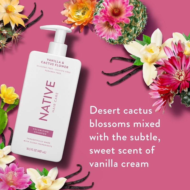 slide 6 of 10, Native Fall Seasonal Vanilla & Cactus Flower Volumizing Shampoo - 16.5 fl oz, 16.5 fl oz