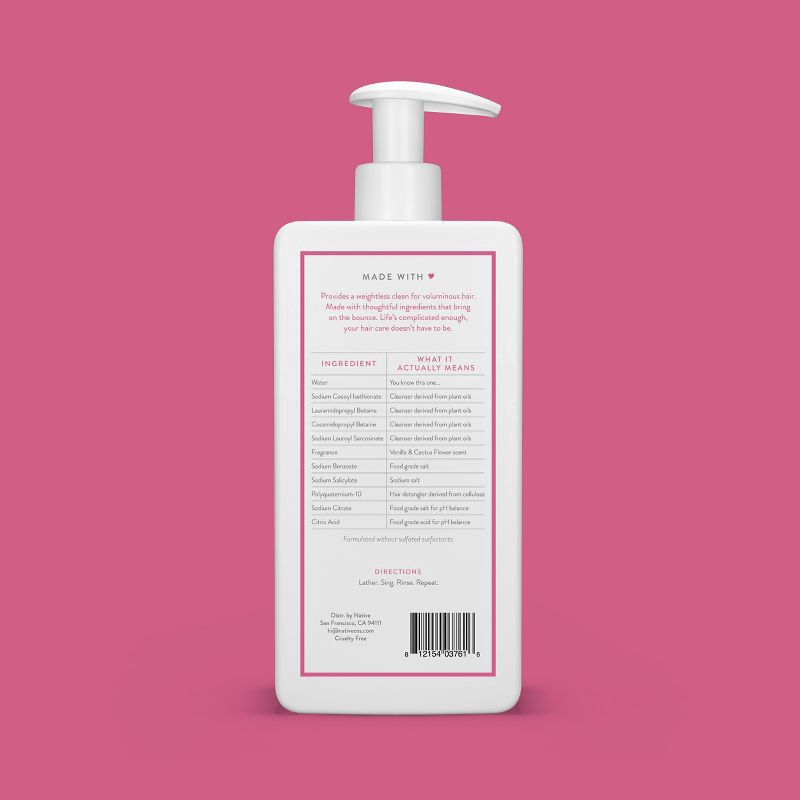 slide 10 of 10, Native Fall Seasonal Vanilla & Cactus Flower Volumizing Shampoo - 16.5 fl oz, 16.5 fl oz