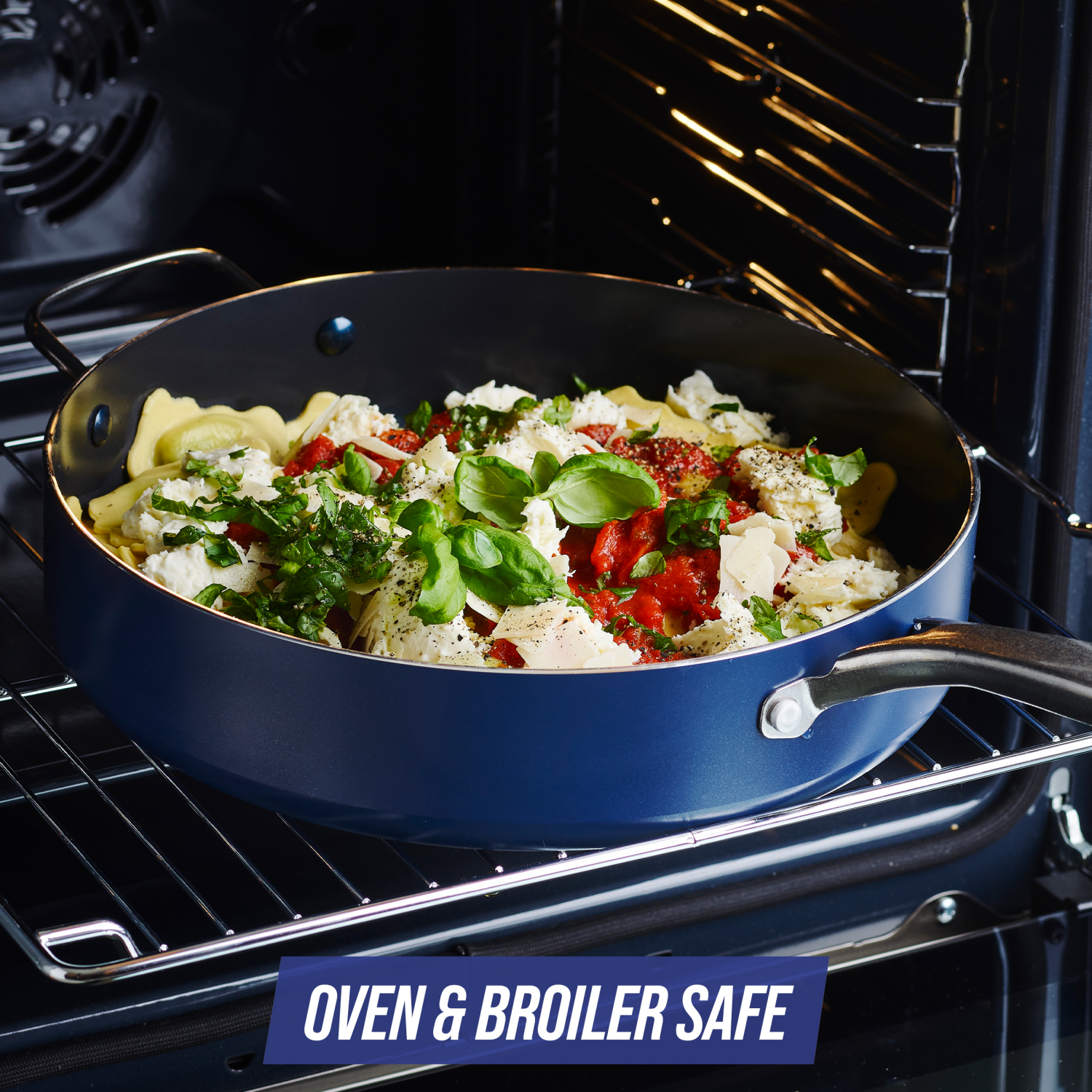 slide 4 of 5, Blue Diamond Skillet w/ Helper Handle, 4.8 qt