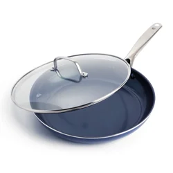 Blue Diamond Frypan With Lid - Blue