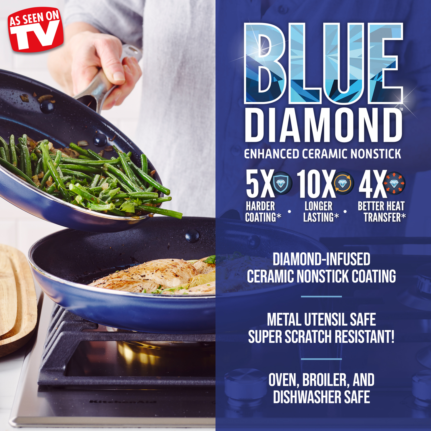 slide 4 of 7, Blue Diamond Frypan Set, 2 ct