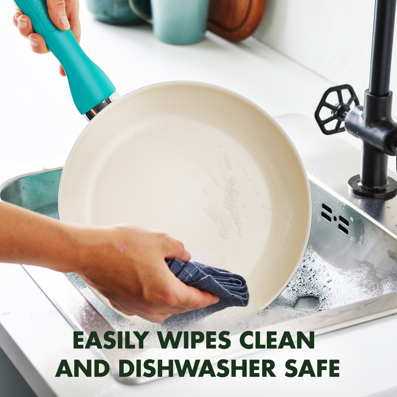 slide 4 of 5, GreenPan Turquoise Rio Collection Healthy Ceramic Nonstick Cookware Set 16 Pieces 1 ea, 1 ct