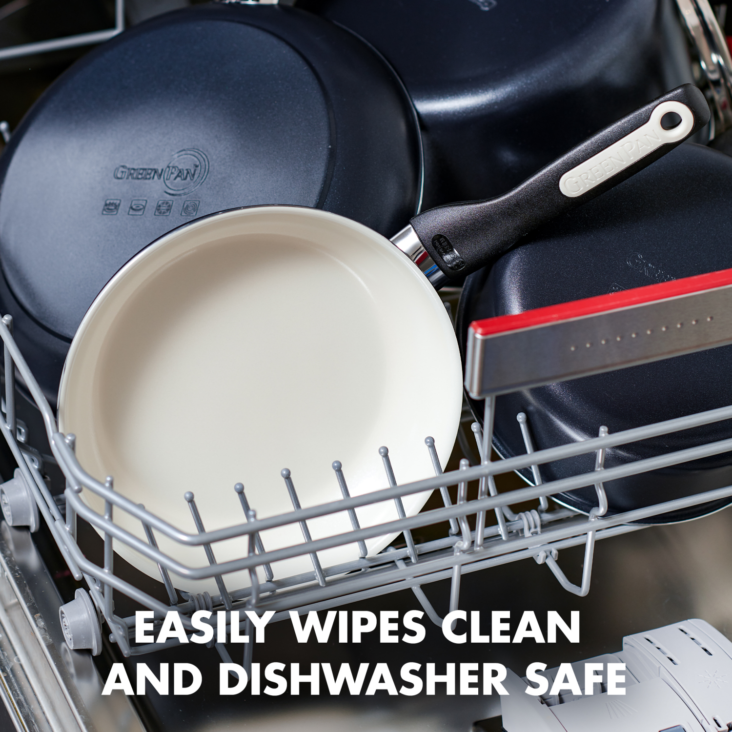 slide 6 of 8, GreenPan Rio Ceramic Nonstick Covered Saucepan - Black/Cream, 2 qt