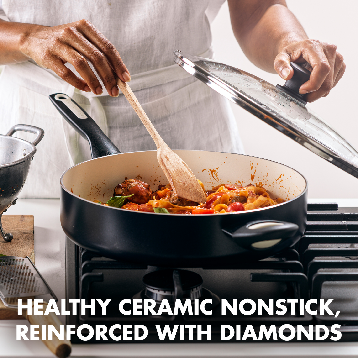 slide 2 of 8, GreenPan Diamond Rio Ceramic Sauté Pan, 5 qt