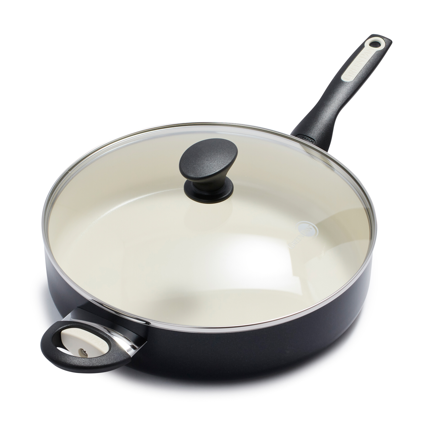 slide 1 of 8, GreenPan Diamond Rio Ceramic Sauté Pan, 5 qt