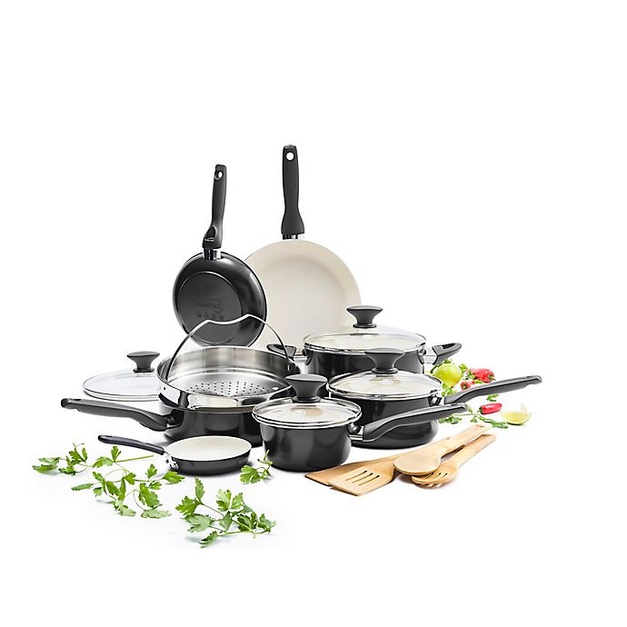slide 2 of 2, GreenPan Rio Ceramic Nonstick Cookware Set - Black, 16 ct