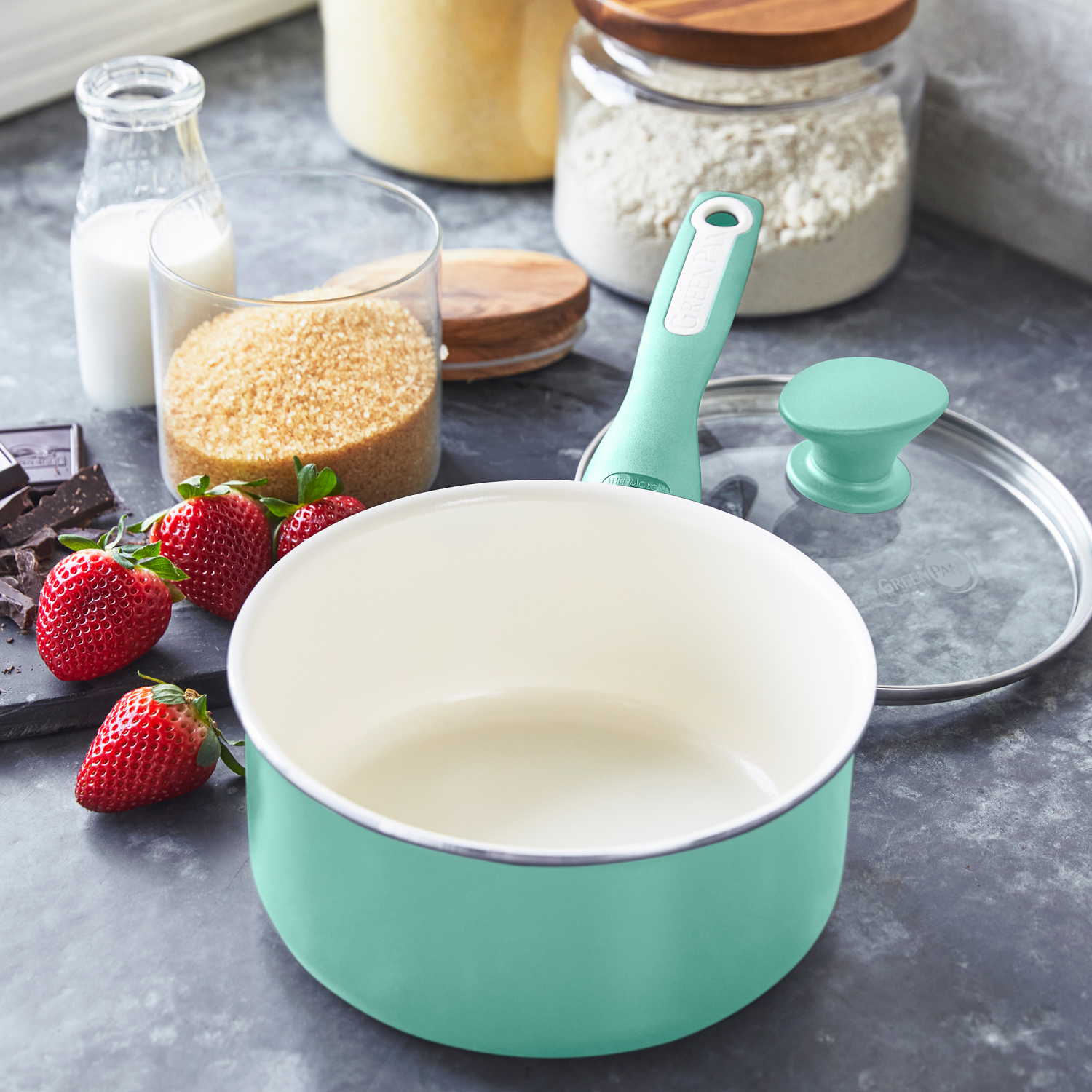 slide 5 of 7, GreenPan Rio Collection 2.2 Quart Ceramic Nonstick Saucepan with Lid 1 ea, 1 ct