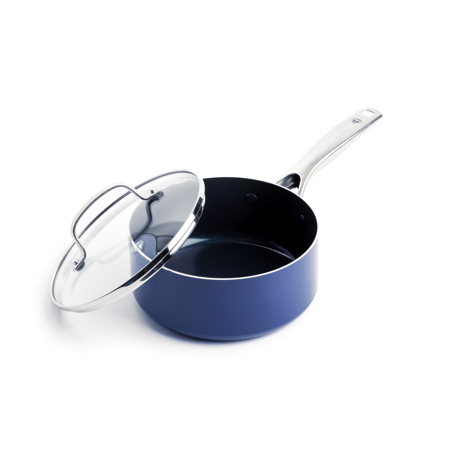 slide 1 of 6, Blue Diamond 2 Qt Ceramic Nonstick Aluminum Cvd Saucepan - Blue, 2 qt