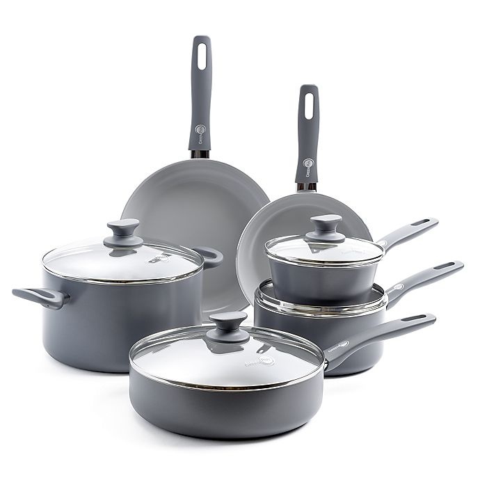 slide 1 of 9, GreenPan Dover Ceramic Nonstick Aluminum Cookware Set, 10 ct