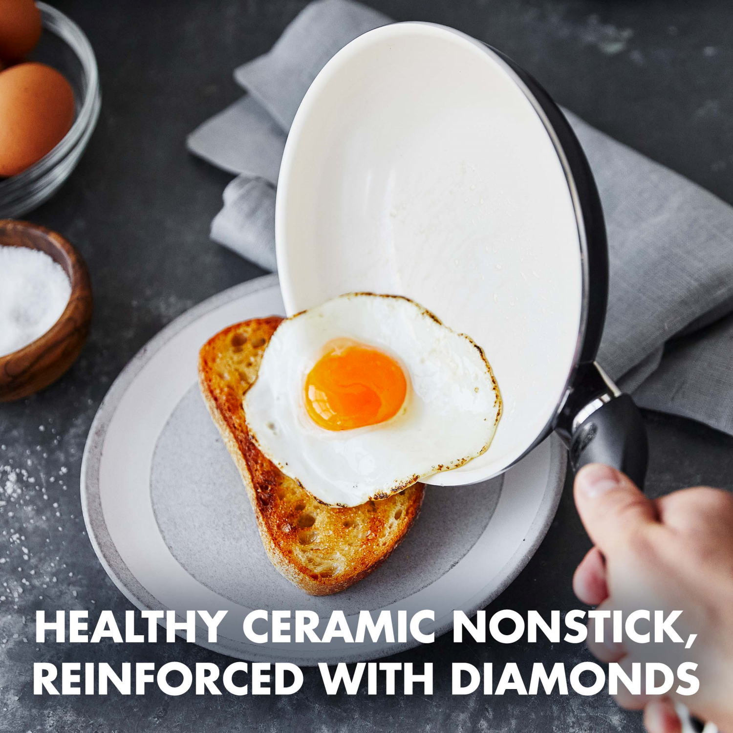 slide 2 of 8, GreenPan Black Rio Collection Ceramic Nonstick Frypan Set 7 Inch + 9.5 Inch + 11 Inch 3 Pieces 1 ea, 1 ct