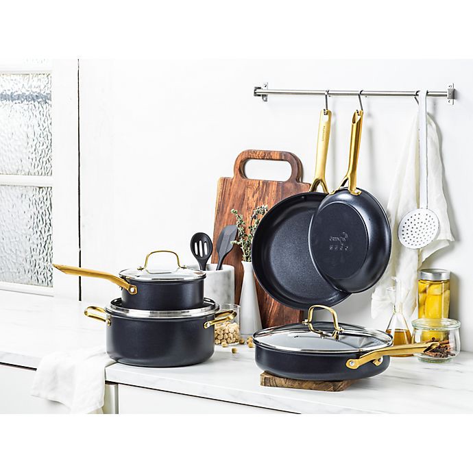 Black and Gold Nonstick Pots and Pans Set